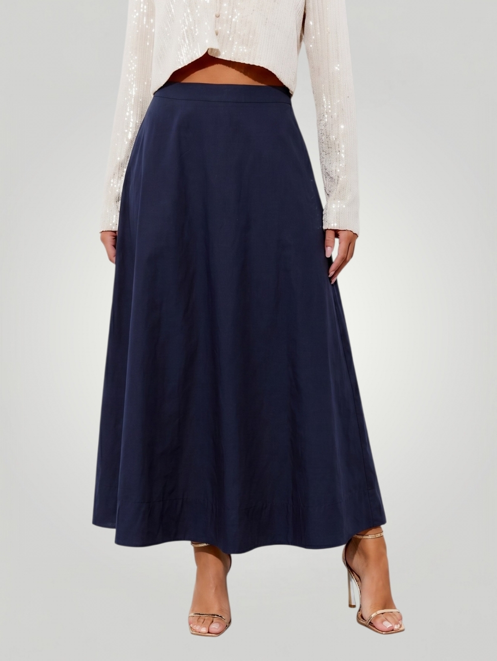 Ann Taylor Navy A-Line Maxi Skirt